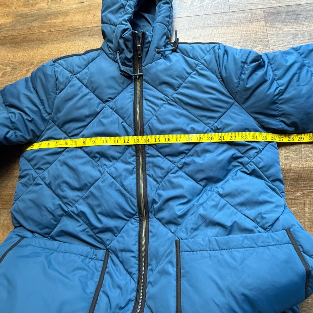 Lands' End Puffer Jacket Sz 1X FeatherFree Primaloft Quilted Maxi Hooded Women's - Picture 12 of 12